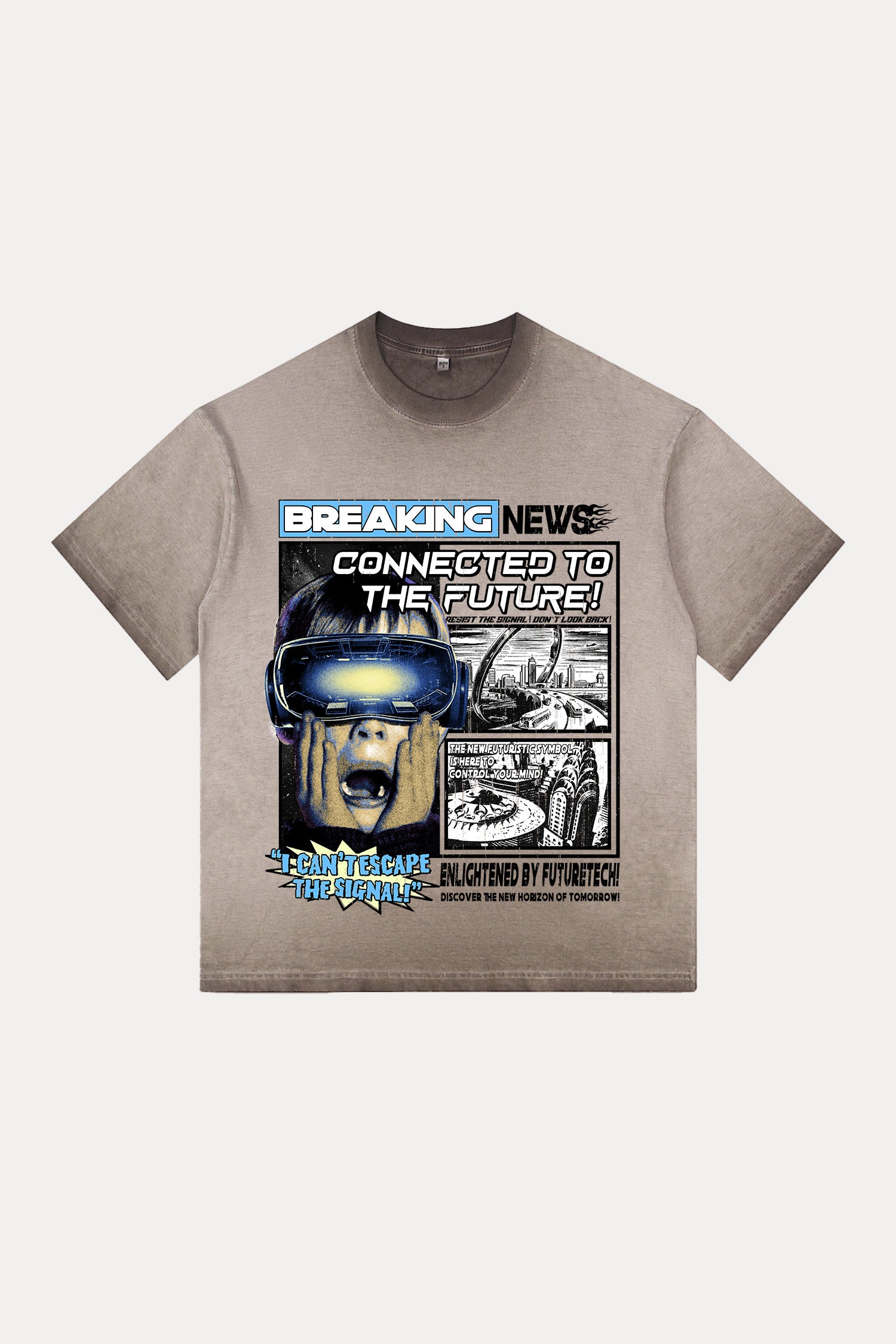 Evilnova Breaking News Gradient Washed T-Shirt-Evilnova