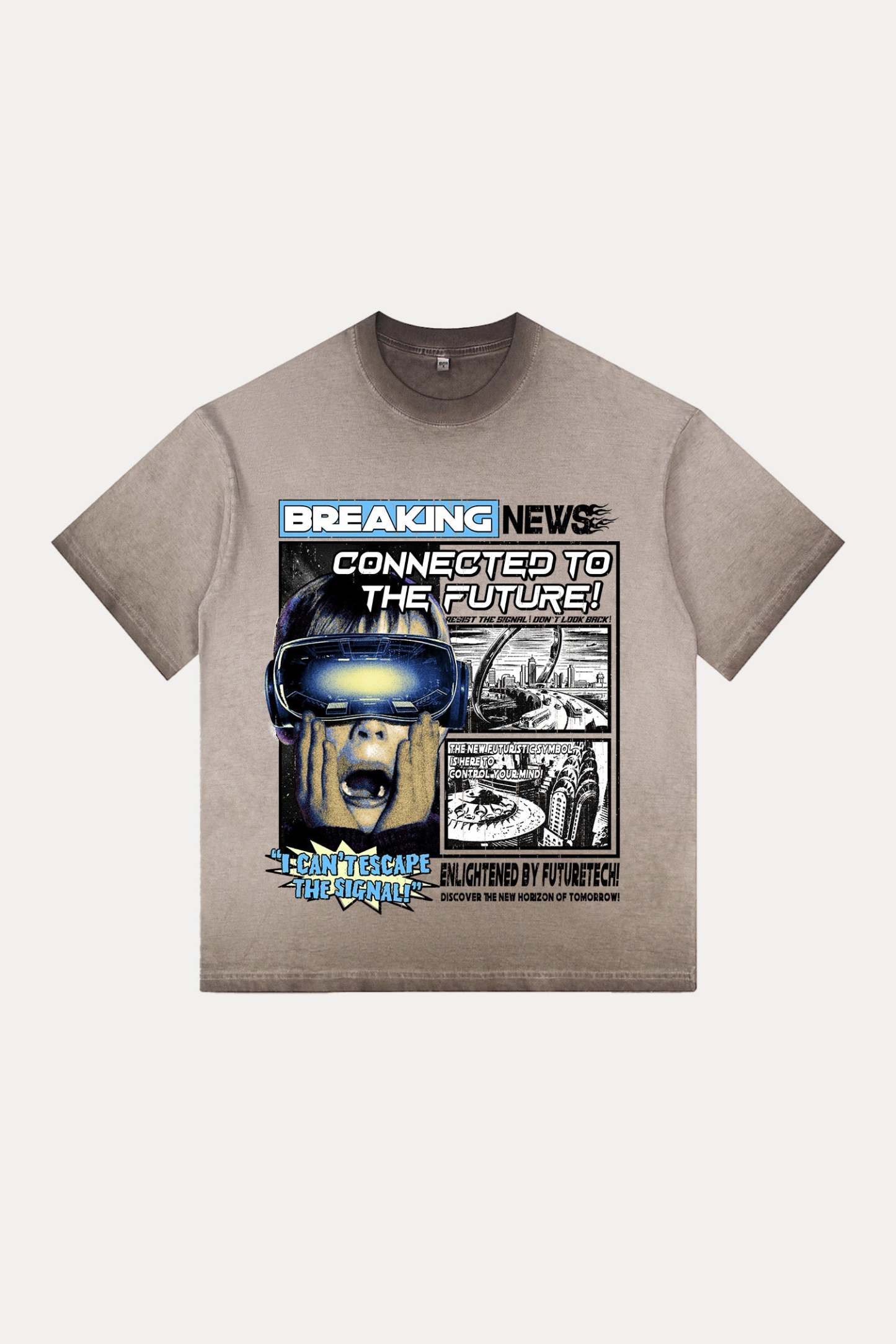 Evilnova Breaking News Gradient Washed T-Shirt-Evilnova