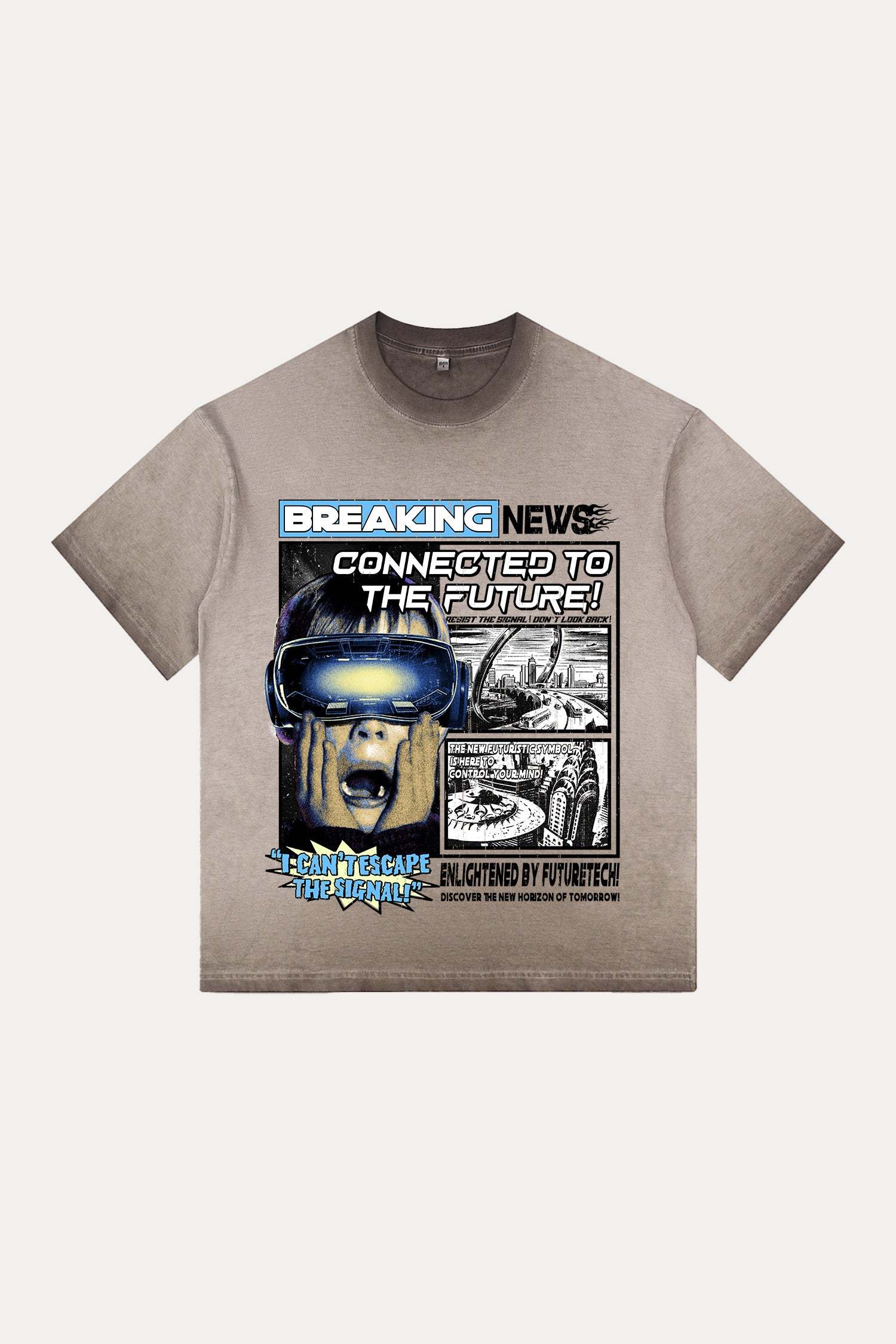 Evilnova Breaking News Gradient Washed T-Shirt-Evilnova