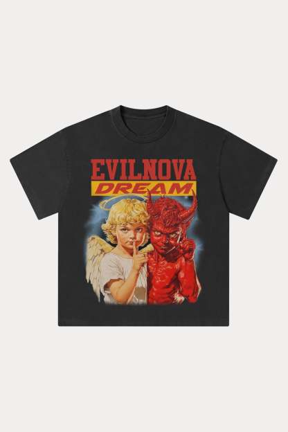 Evilnova Dream Washed Streetwear T-Shirt-Evilnova
