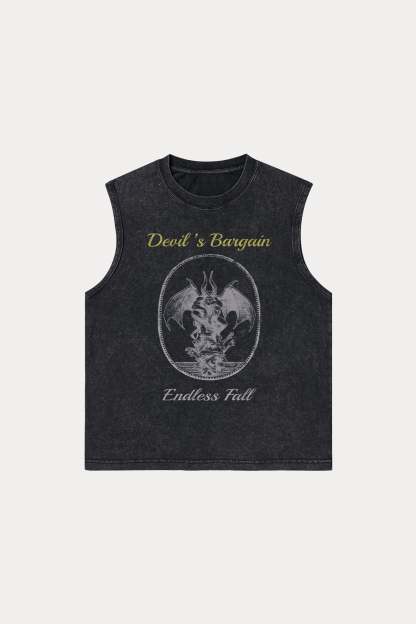 Evilnova Devil's Bargain Washed Tank Top-Evilnova