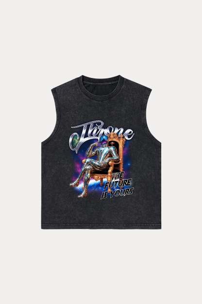 Evilnova Throne Washed Tank Top-Evilnova