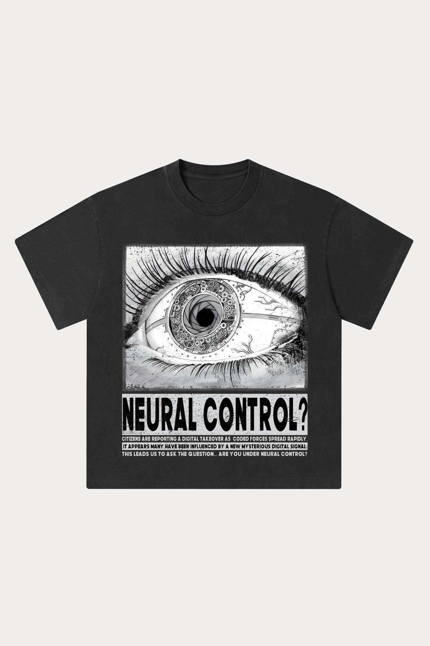 Evilnova Neural Control Washed Streetwear T-Shirt-Evilnova