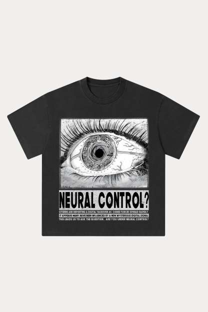 Evilnova Neural Control Washed Streetwear T-Shirt-Evilnova