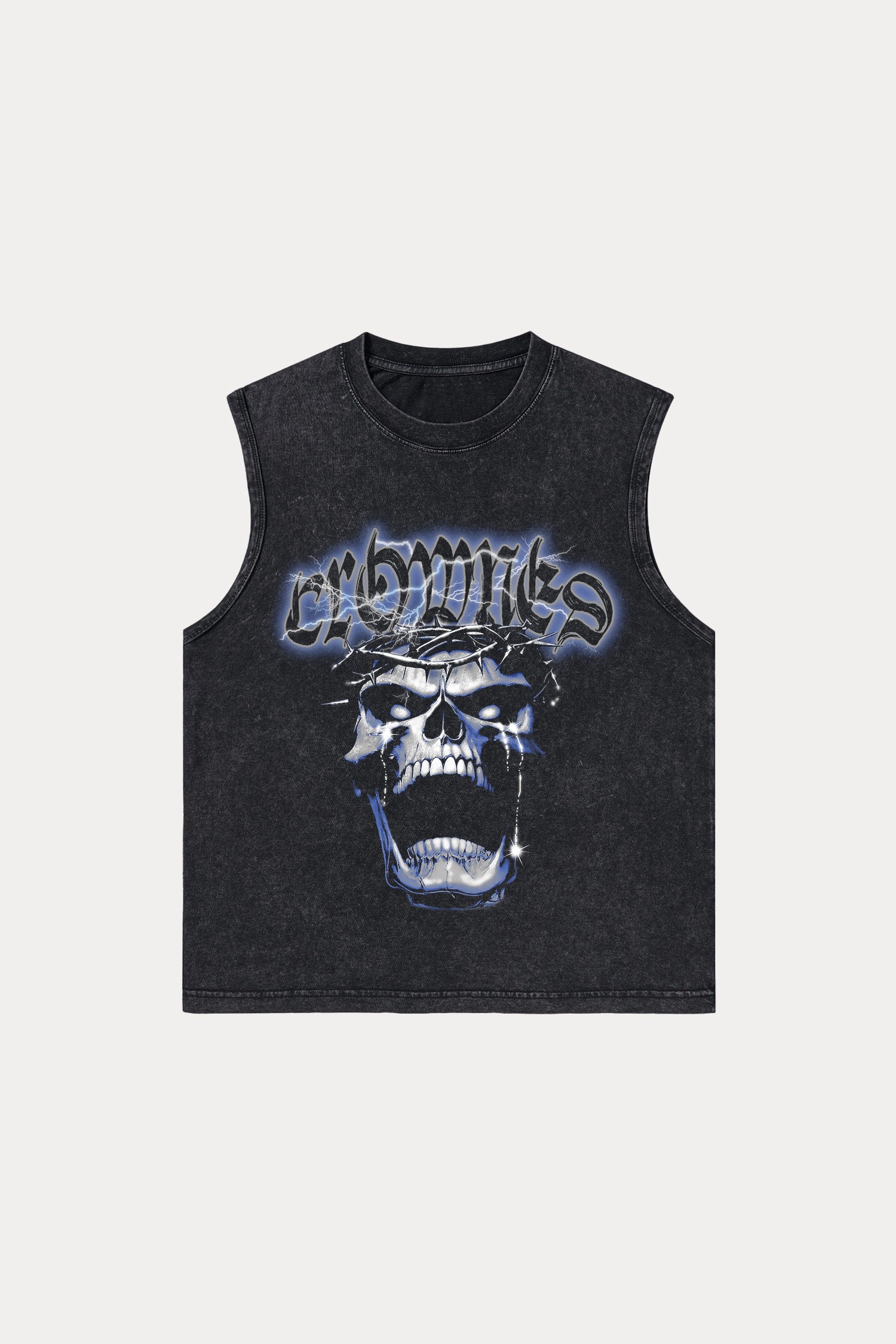 Evilnova Crowned Washed Tank Top-Evilnova