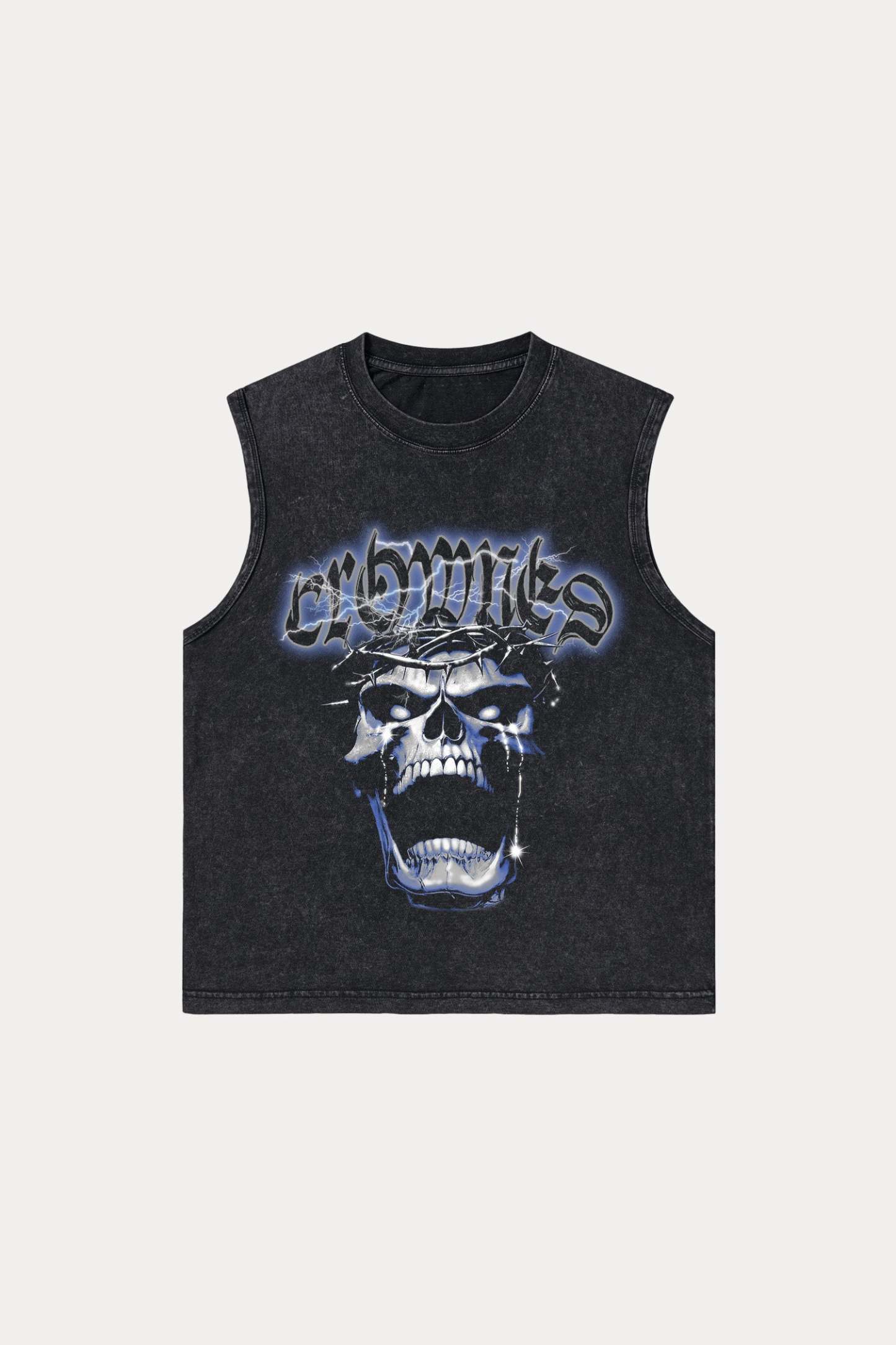 Evilnova Crowned Washed Tank Top-Evilnova