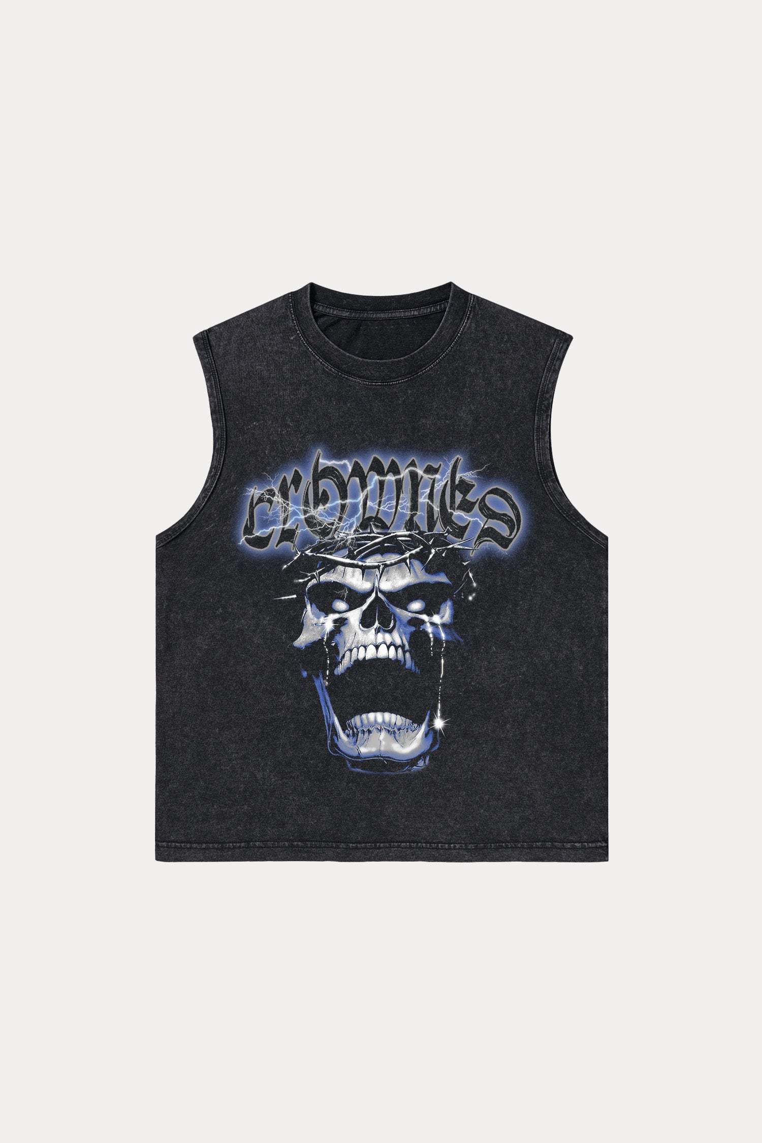 Evilnova Crowned Washed Tank Top-Evilnova
