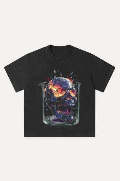 Evilnova Scorch Experiment Washed Streetwear T-Shirt-Evilnova