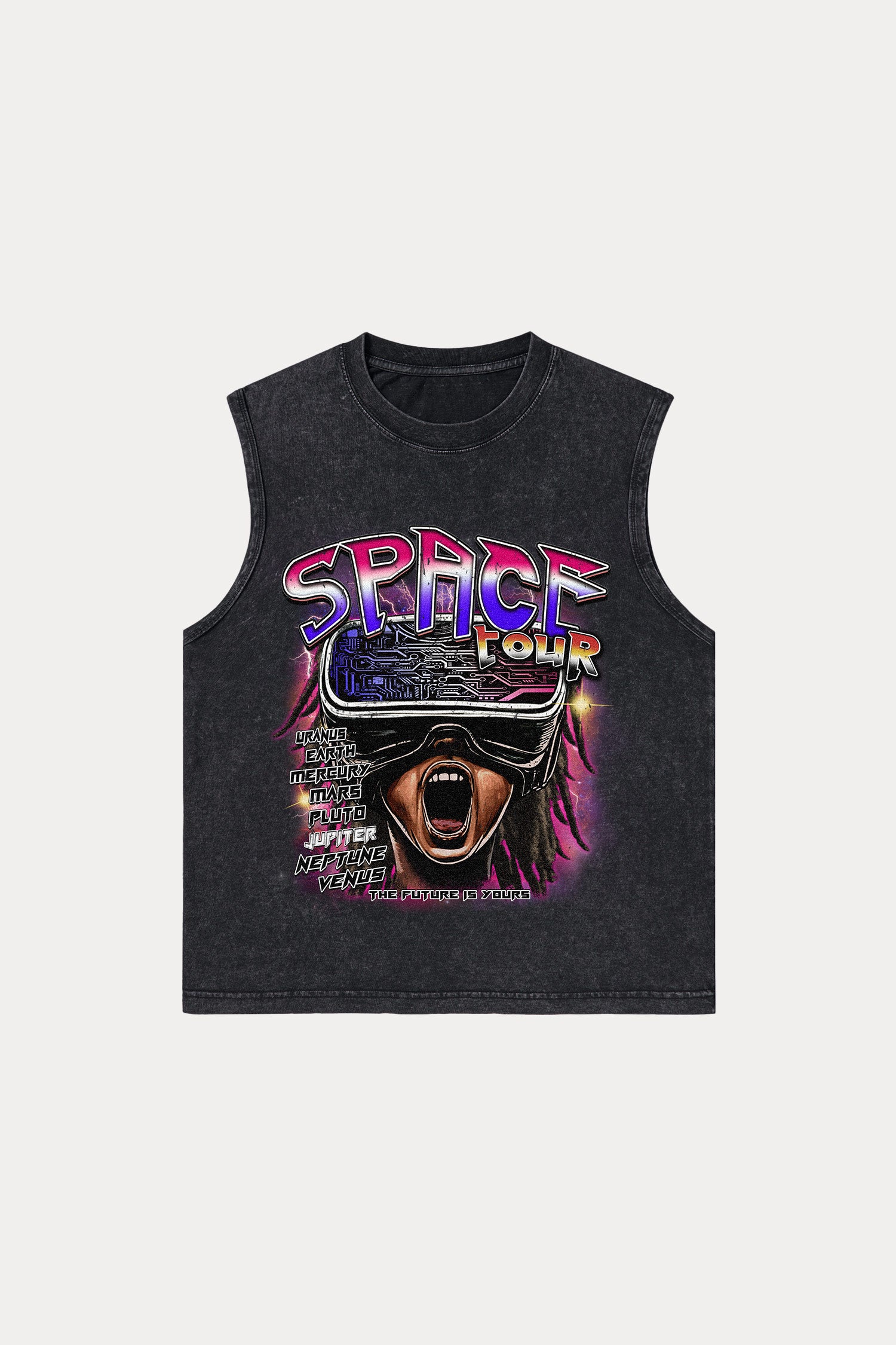 Evilnova Space Tour Washed Tank Top-Evilnova