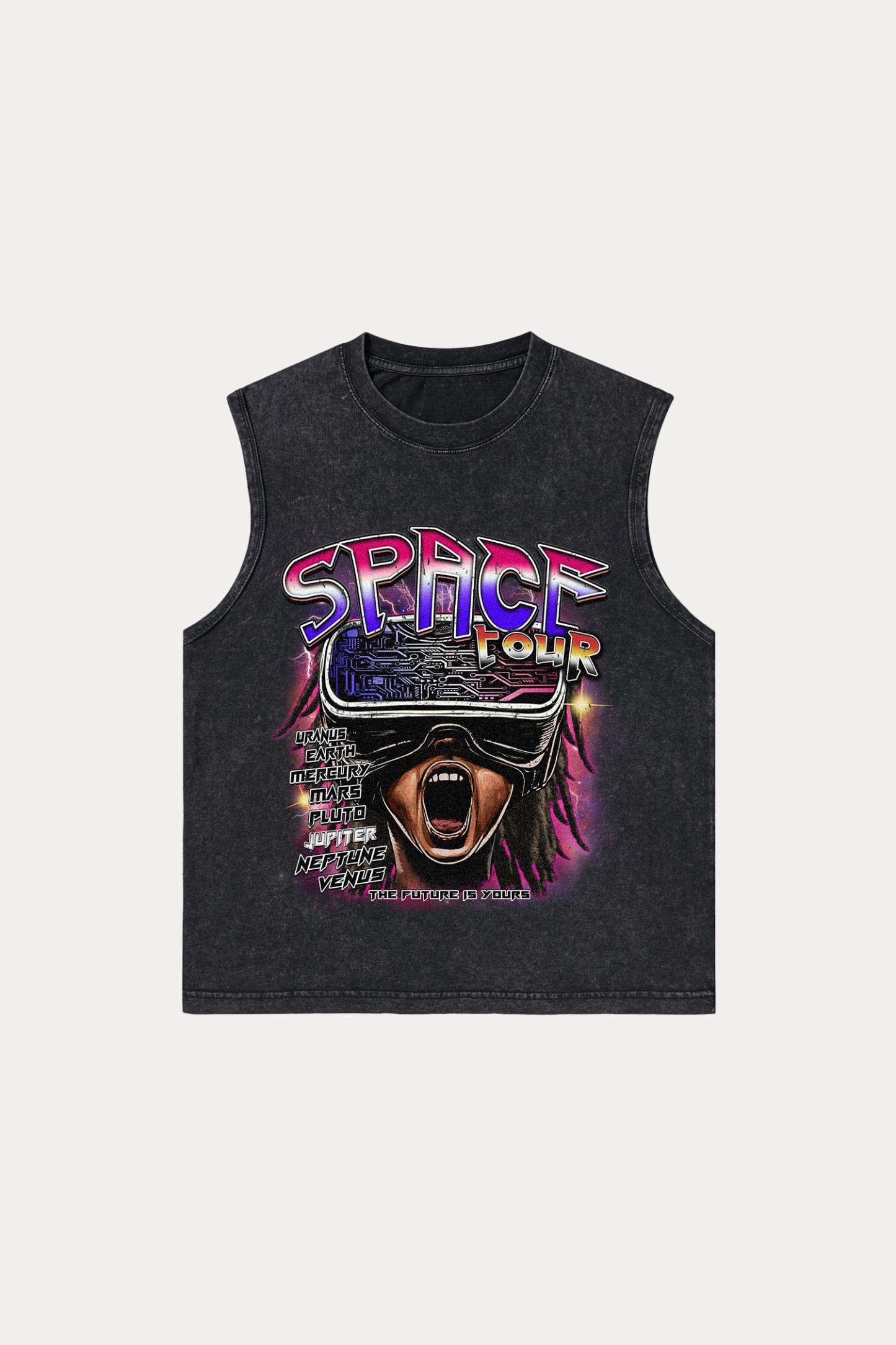 Evilnova Space Tour Washed Tank Top-Evilnova