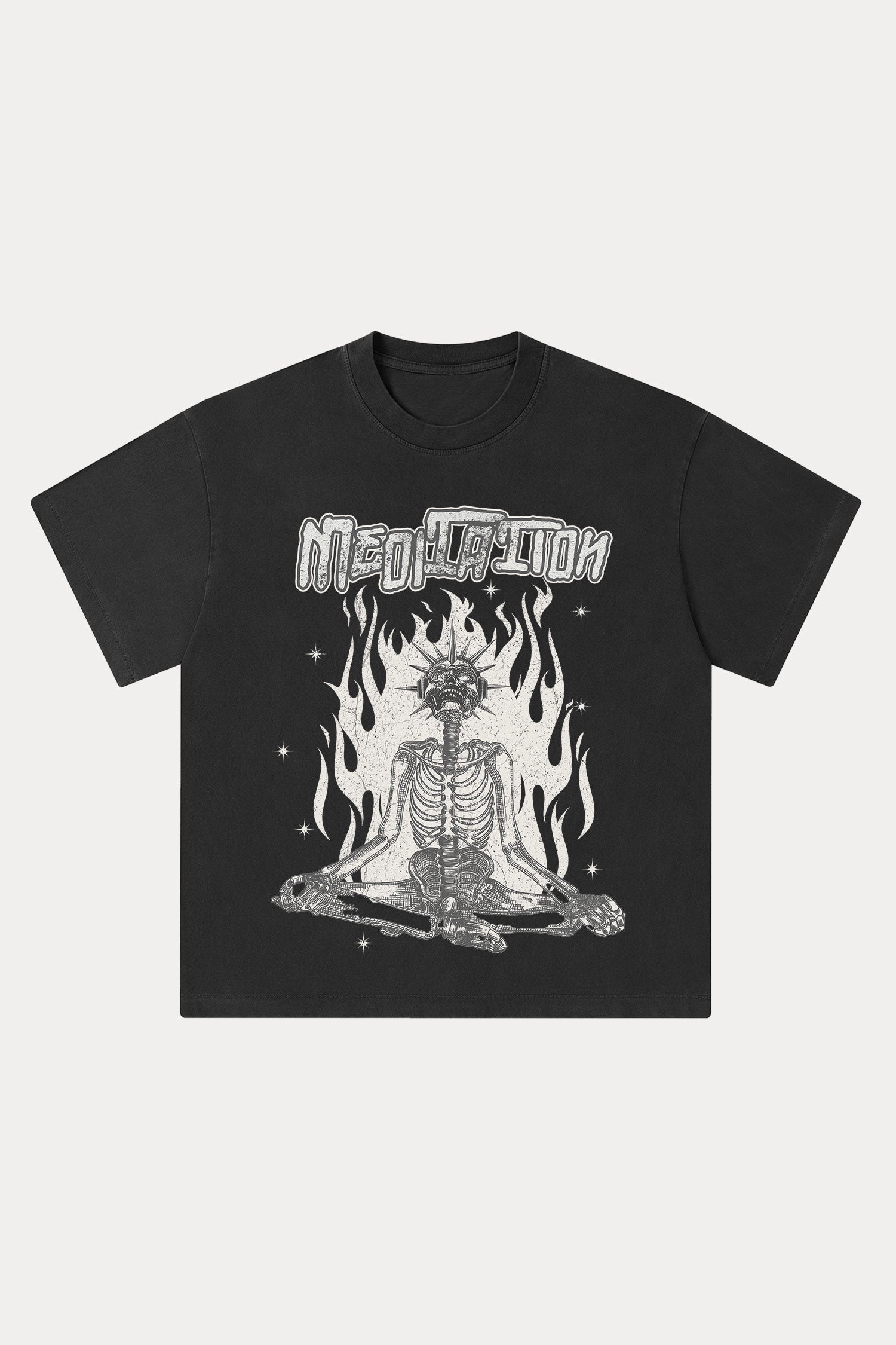Evilnova Meditation Washed Streetwear T-Shirt-Evilnova