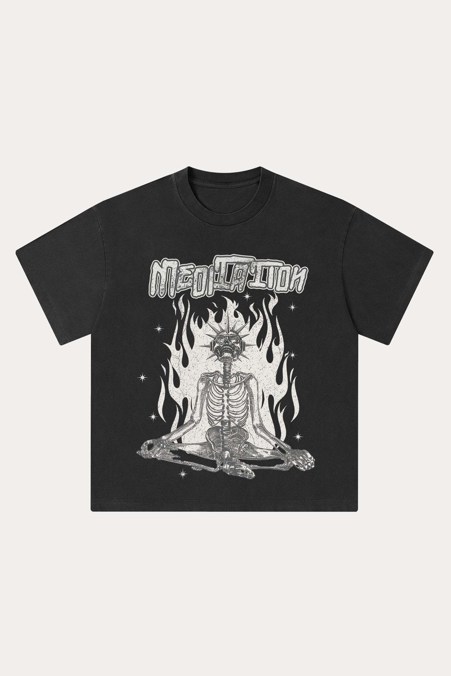Evilnova Meditation Washed Streetwear T-Shirt-Evilnova