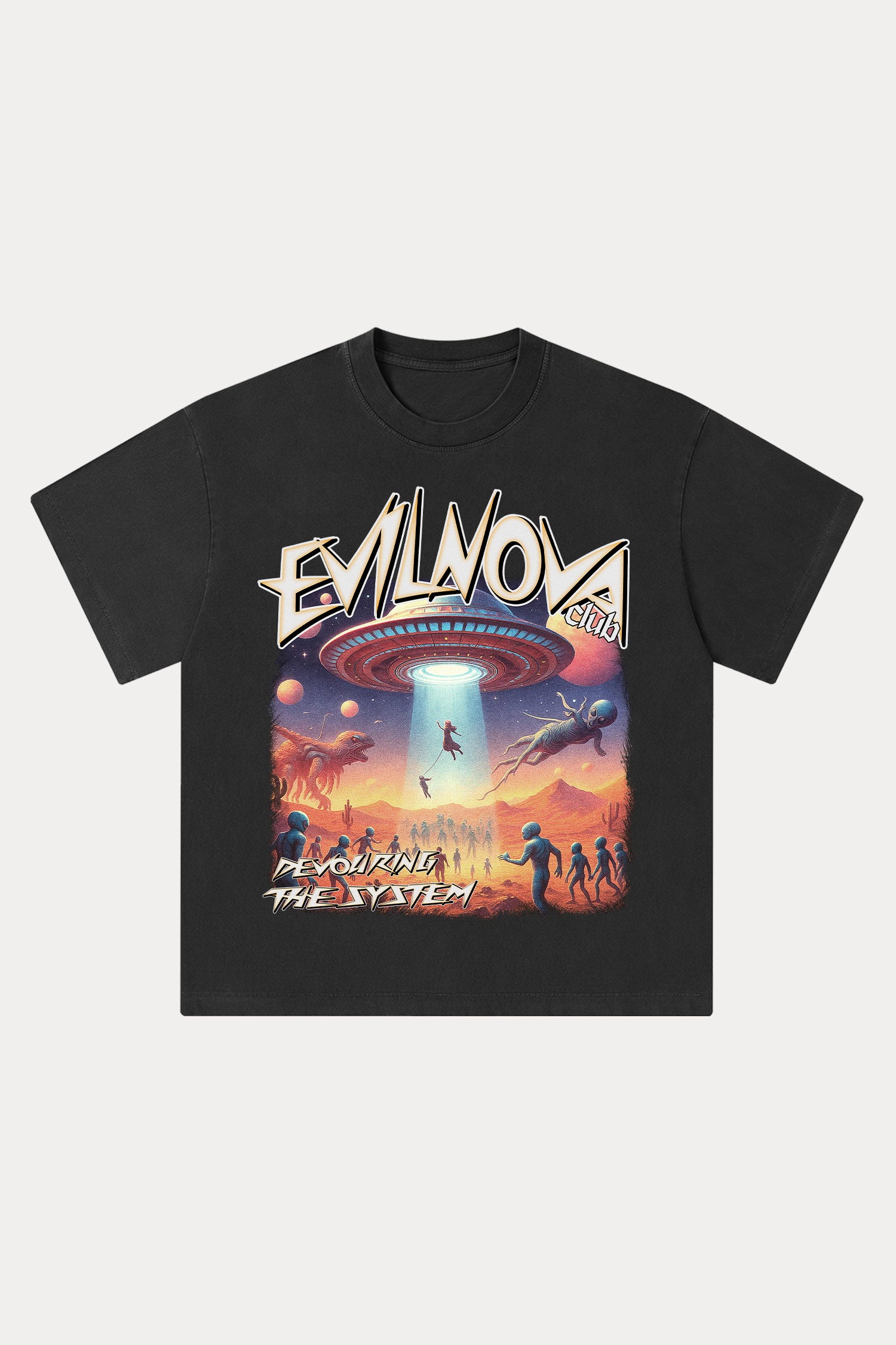Evilnova Mystery Washed Streetwear T-Shirt-Evilnova