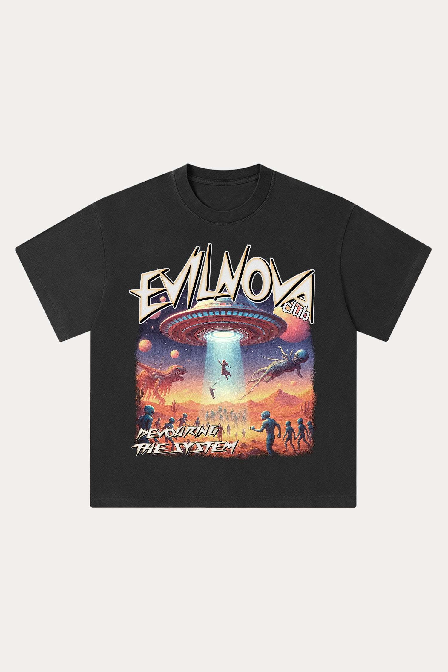 Evilnova Mystery Washed Streetwear T-Shirt-Evilnova
