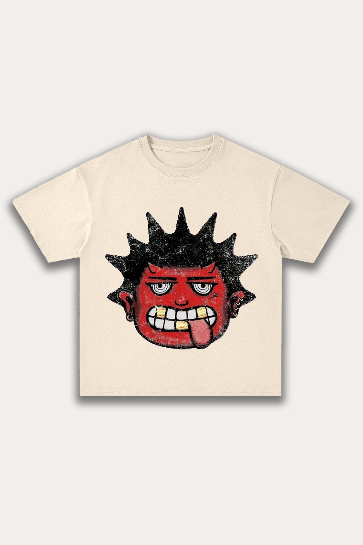 Evilnova Cartoon Characters Cotton Oversize T-Shirt-Evilnova