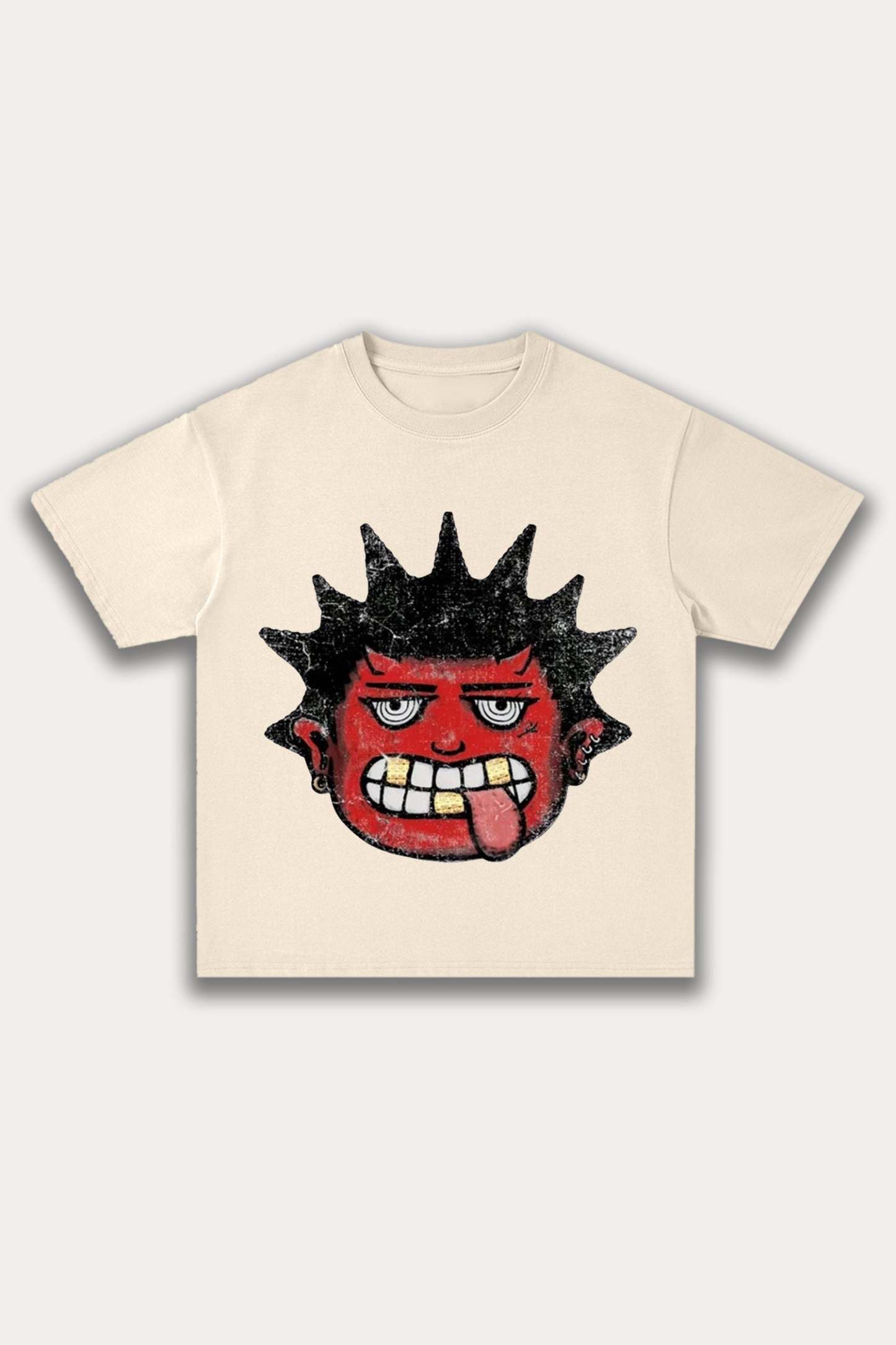 Evilnova Cartoon Characters Cotton Oversize T-Shirt-Evilnova