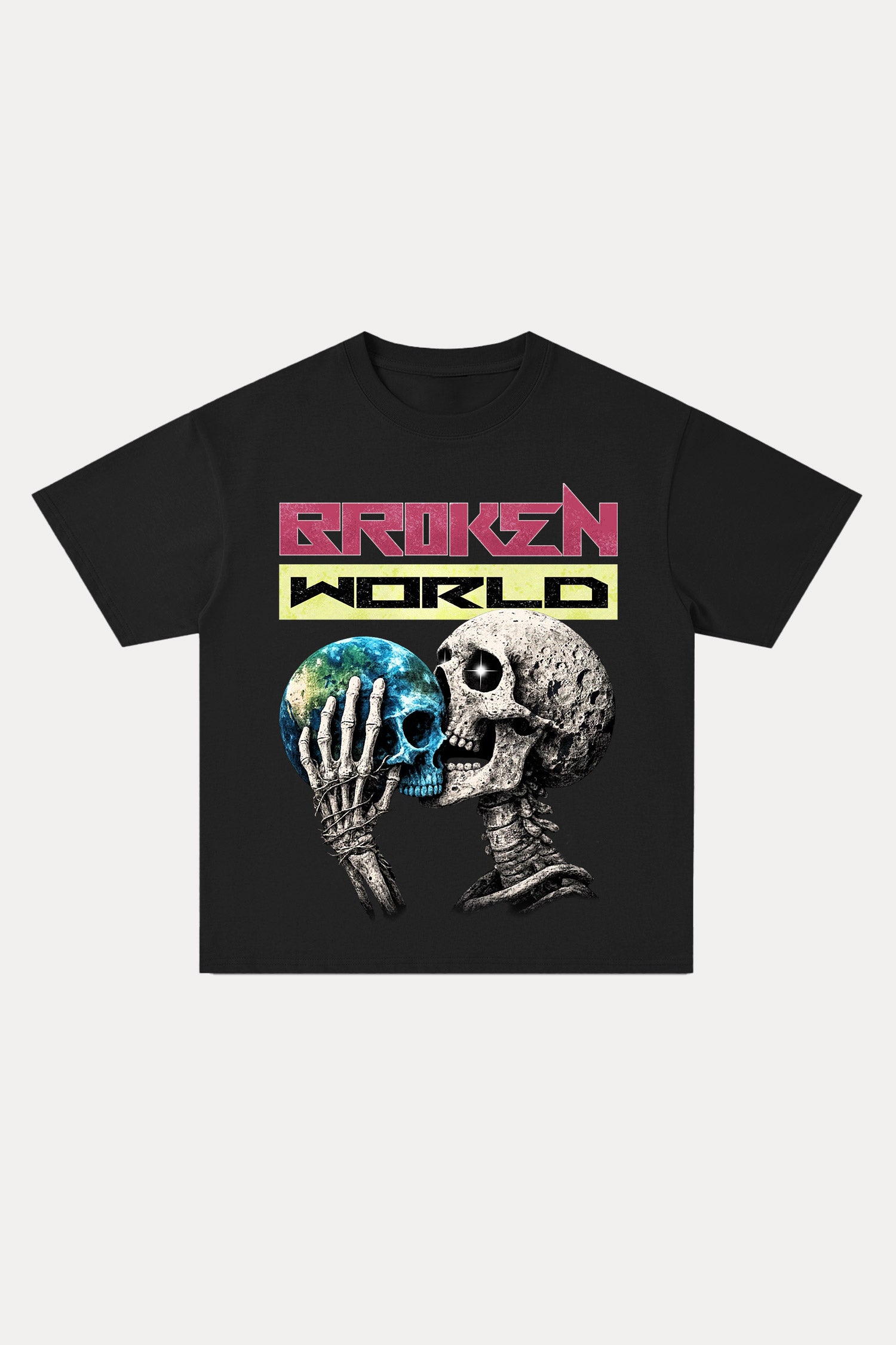 Evilnova Broken World Cotton Oversize T-Shirt-Evilnova