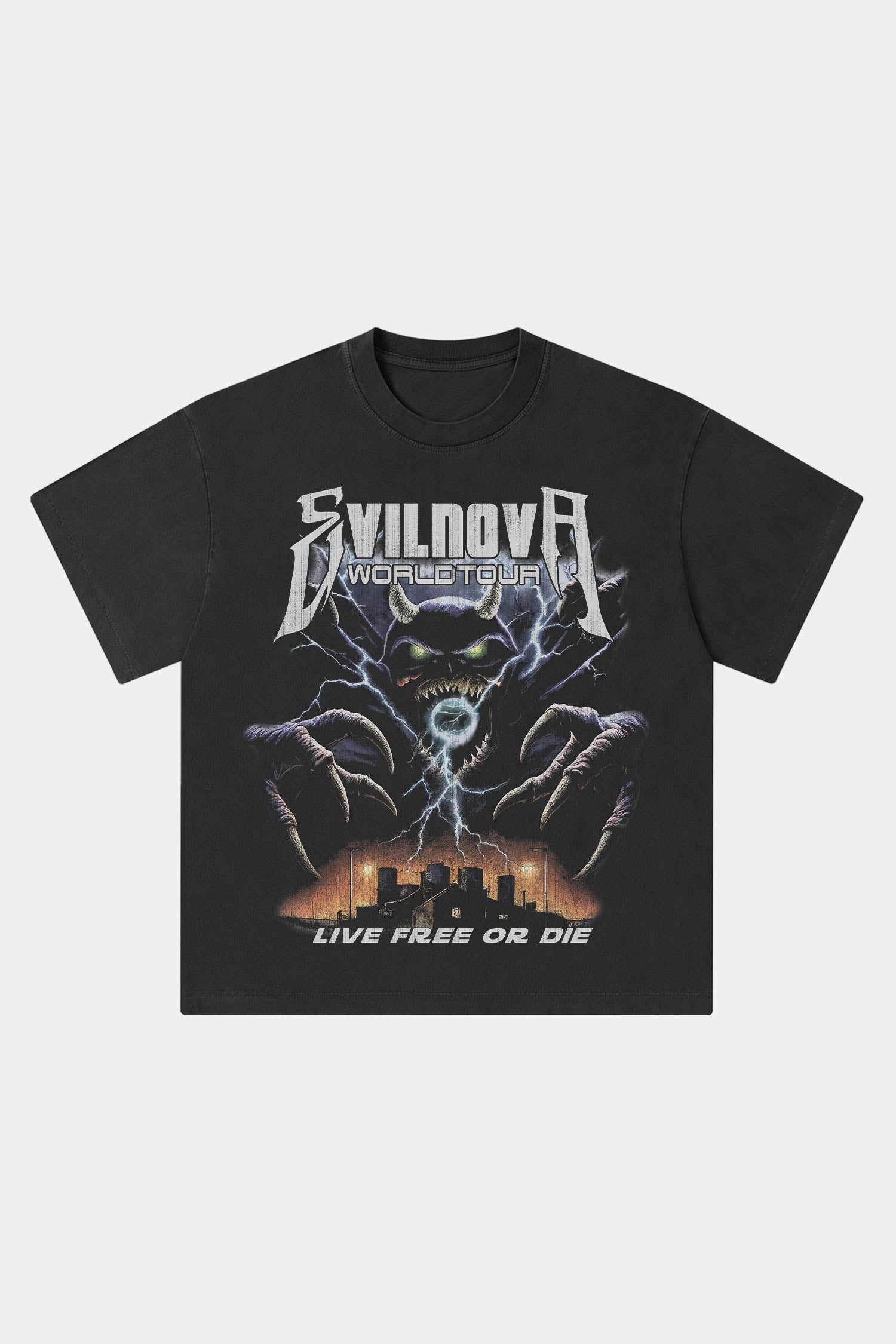 Evilnova Chaos Washed Streetwear T-Shirt-Evilnova