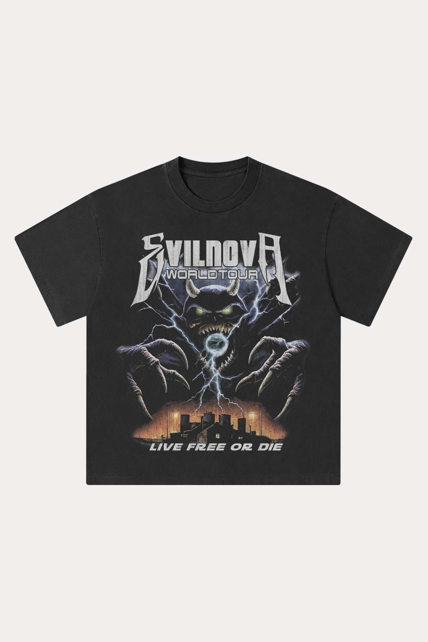 Evilnova Chaos Washed Streetwear T-Shirt-Evilnova