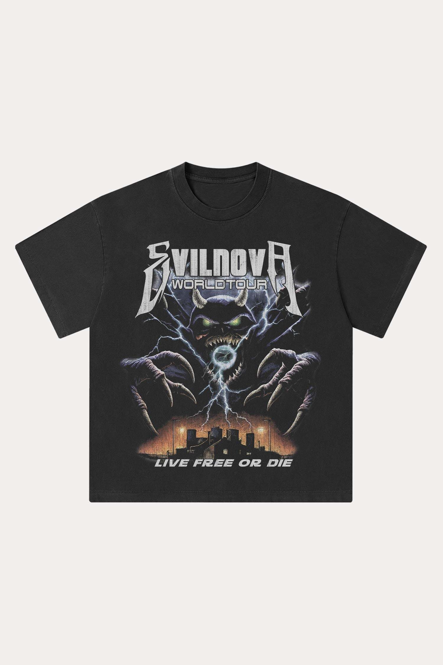 Evilnova Chaos Washed Streetwear T-Shirt-Evilnova