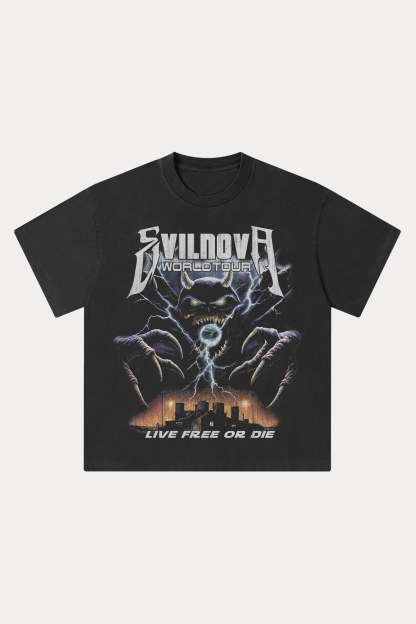 Evilnova Chaos Washed Streetwear T-Shirt-Evilnova