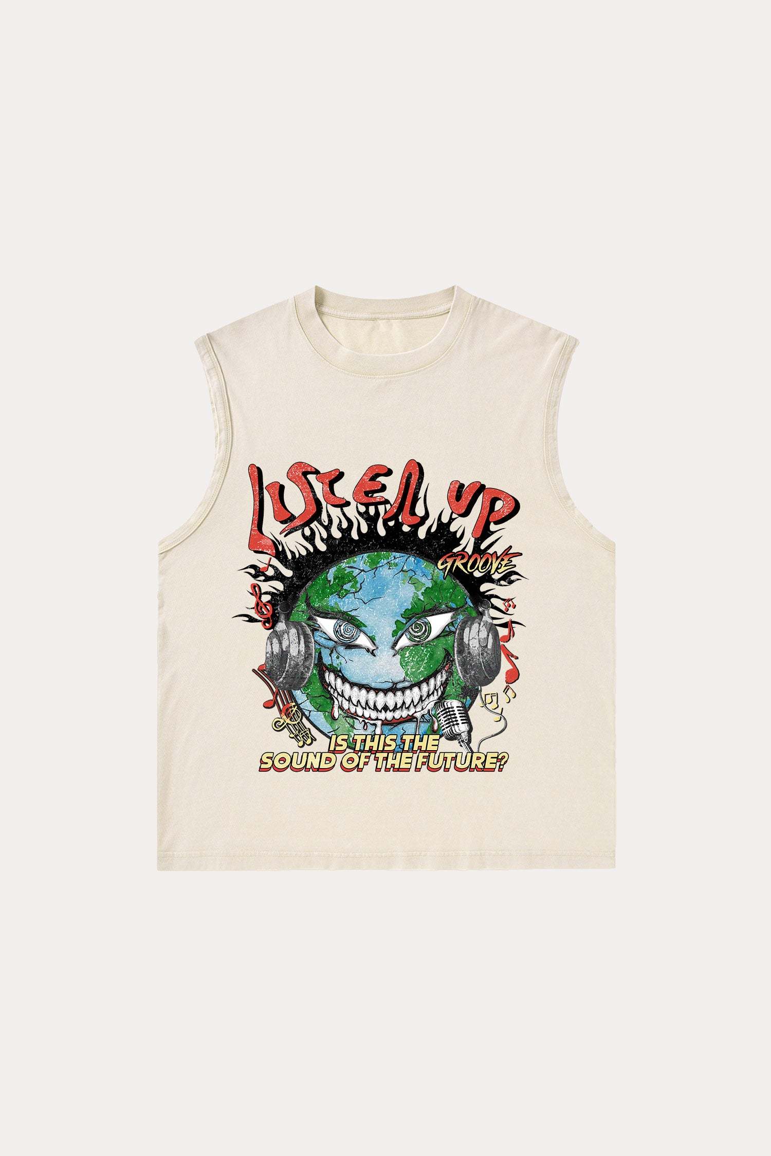 Evilnova Listen Up Washed Tank Top-Evilnova