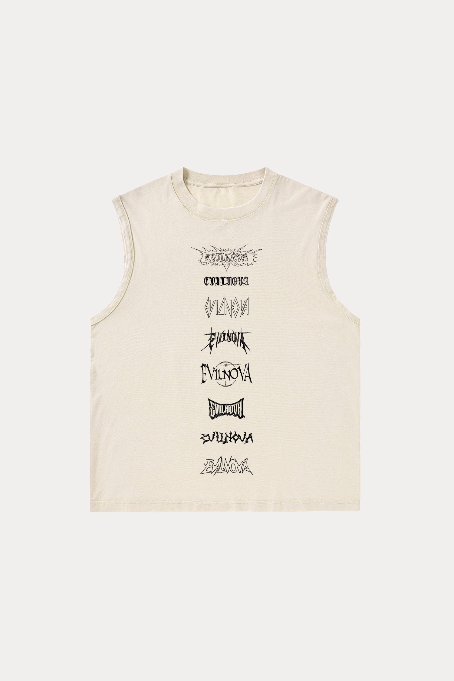 Evilnova Multi  Logo Washed Tank Top-Evilnova