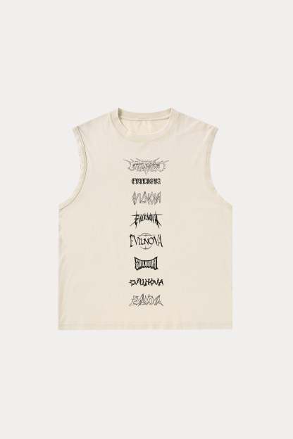 Evilnova Multi  Logo Washed Tank Top-Evilnova