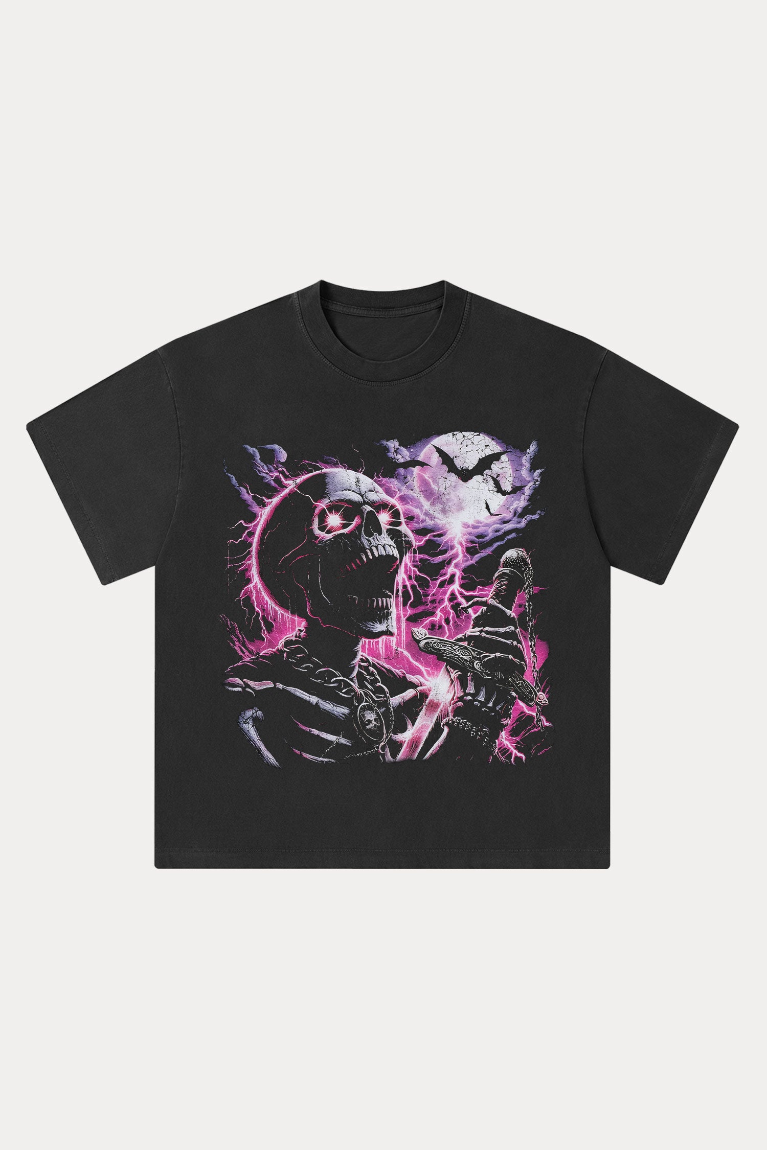 Evilnova Thunder Washed Streetwear T-Shirt-Evilnova