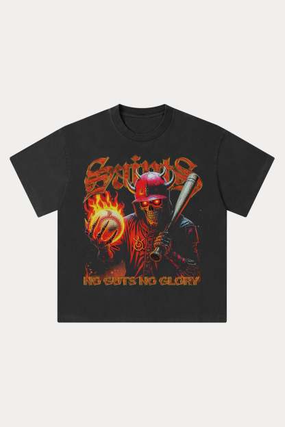Evilnova No Guts No Glory Washed Streetwear T-Shirt-Evilnova