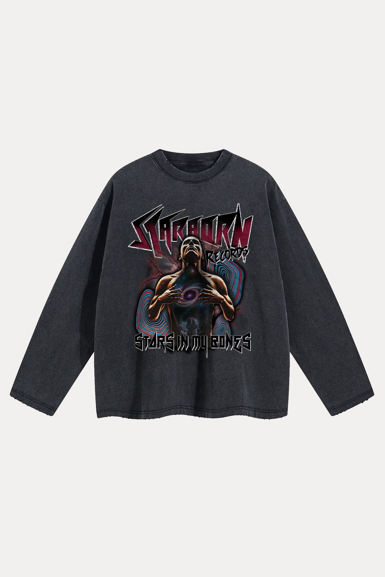 Evilnova Starborn Distressed Washed Long Sleeve Tee-Evilnova