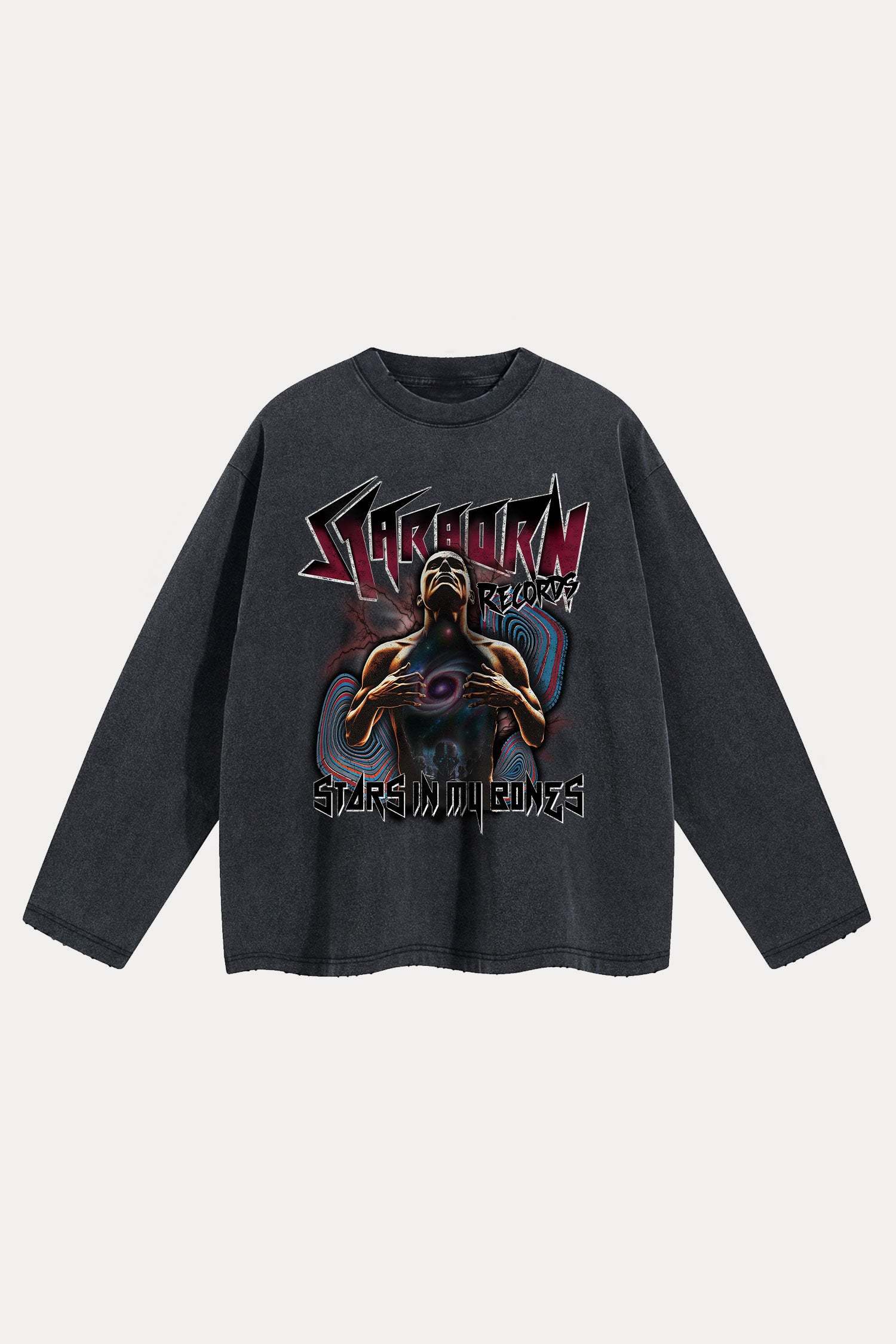 Evilnova Starborn Distressed Washed Long Sleeve Tee-Evilnova