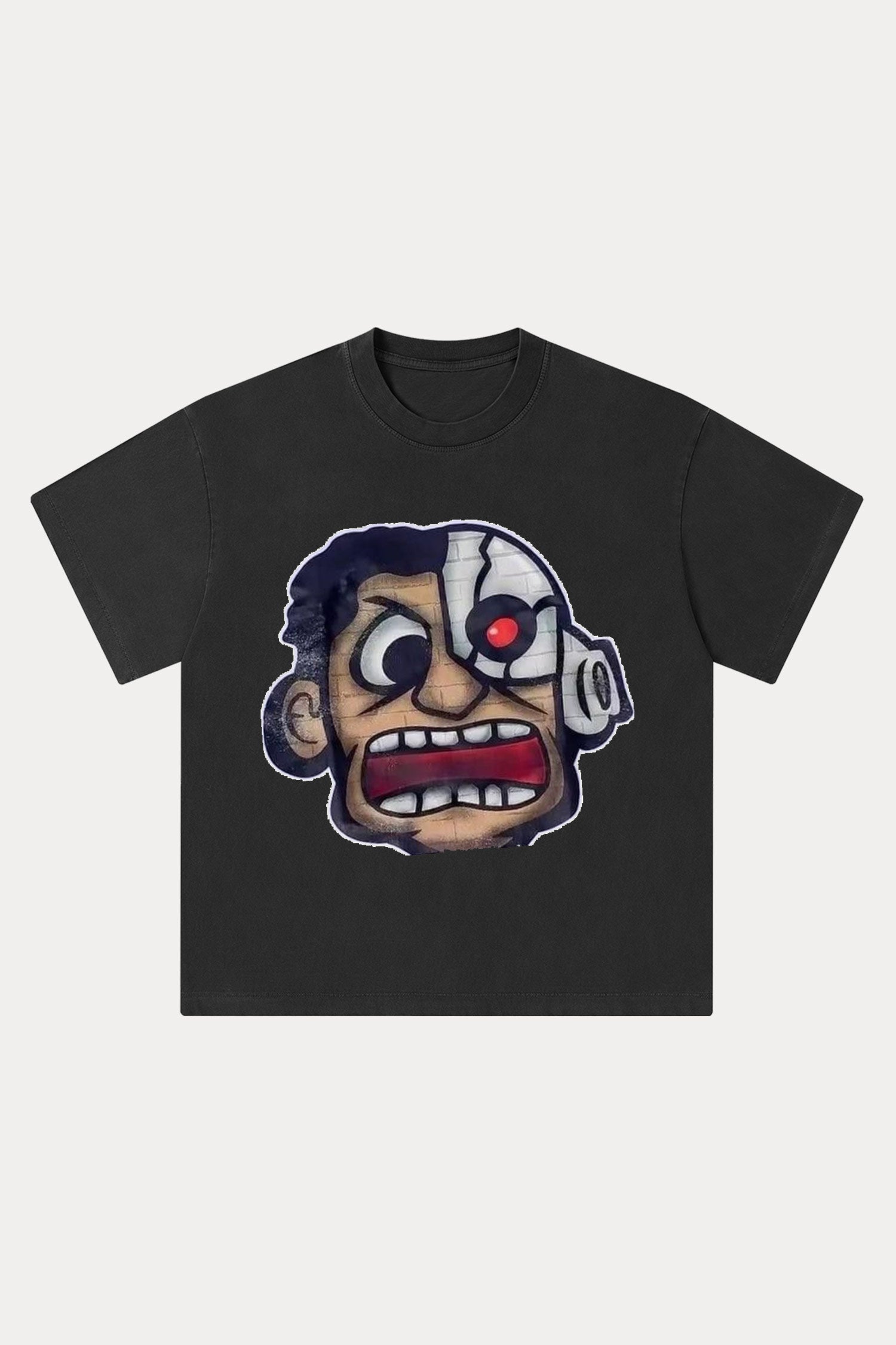 Evilnova Rage Cartoon Characters Washed Streetwear T-Shirt-Evilnova