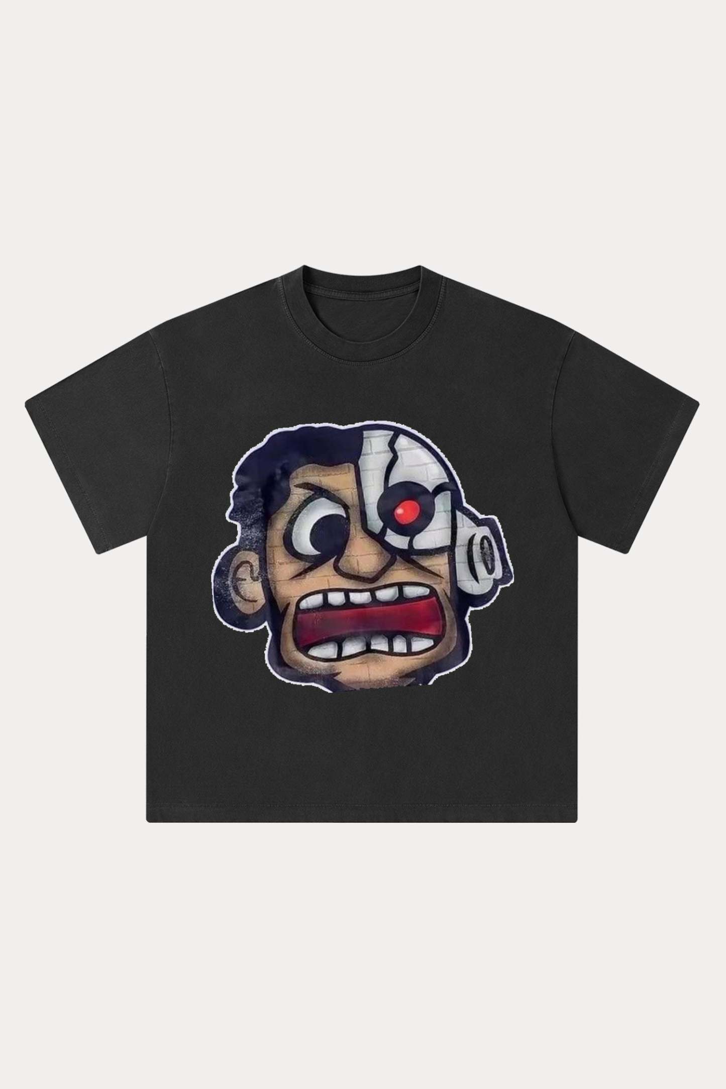 Evilnova Rage Cartoon Characters Washed Streetwear T-Shirt-Evilnova