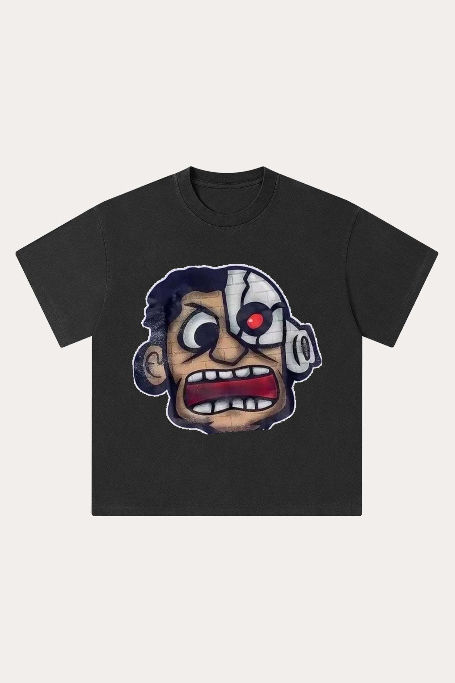 Evilnova Rage Cartoon Characters Washed Streetwear T-Shirt-Evilnova