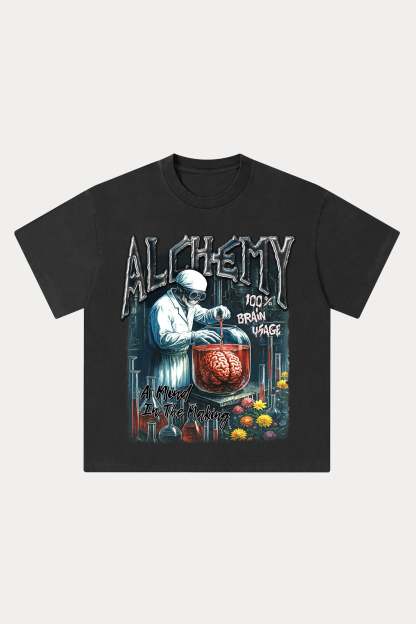 Evilnova Alchemy Washed Streetwear T-Shirt-Evilnova