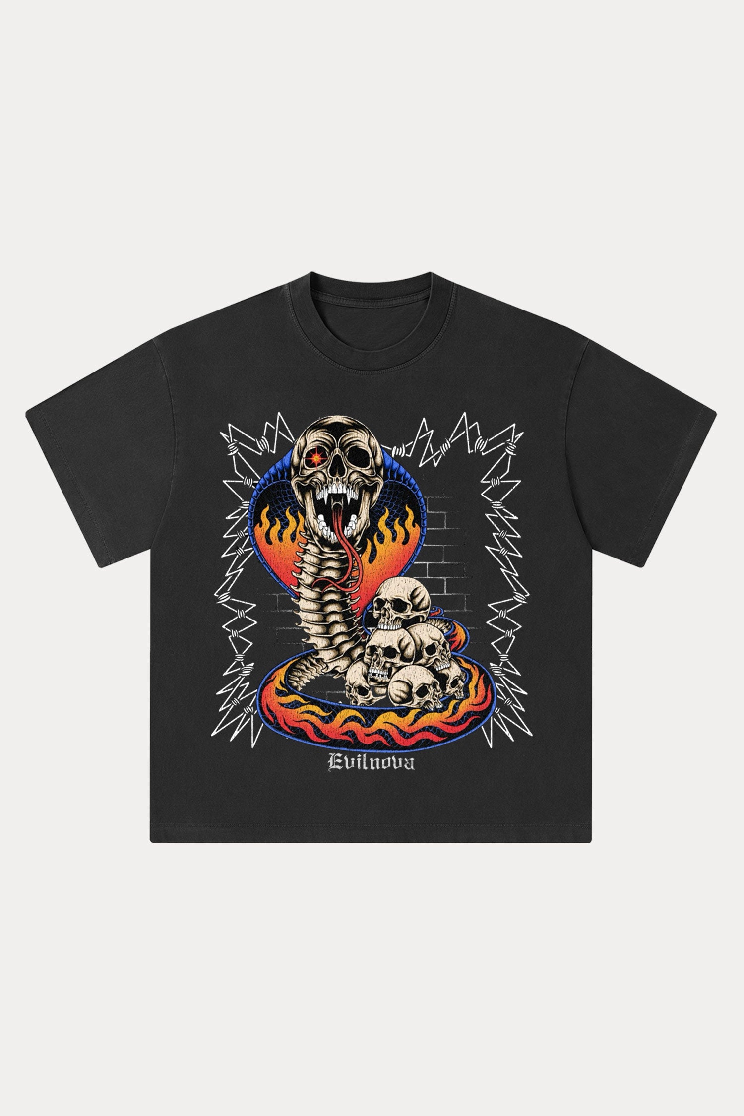 Evilnova Viper Washed Streetwear T-Shirt-Evilnova