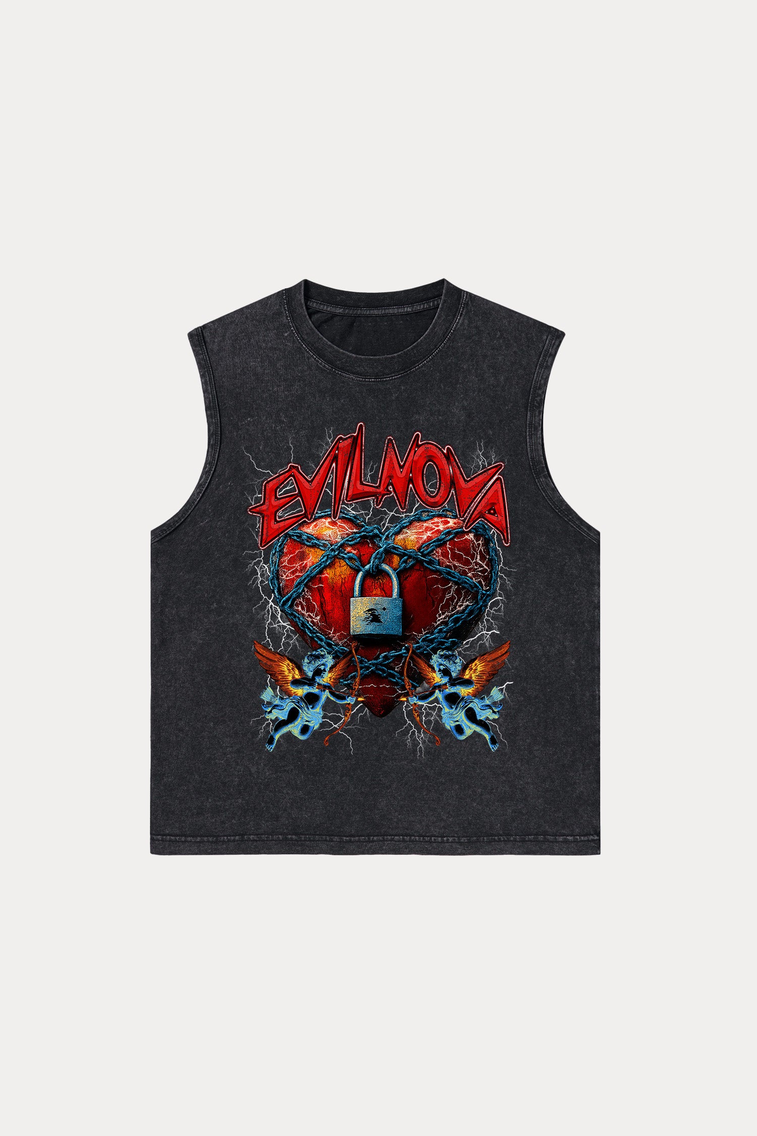 Evilnova Lock Washed Tank Top-Evilnova