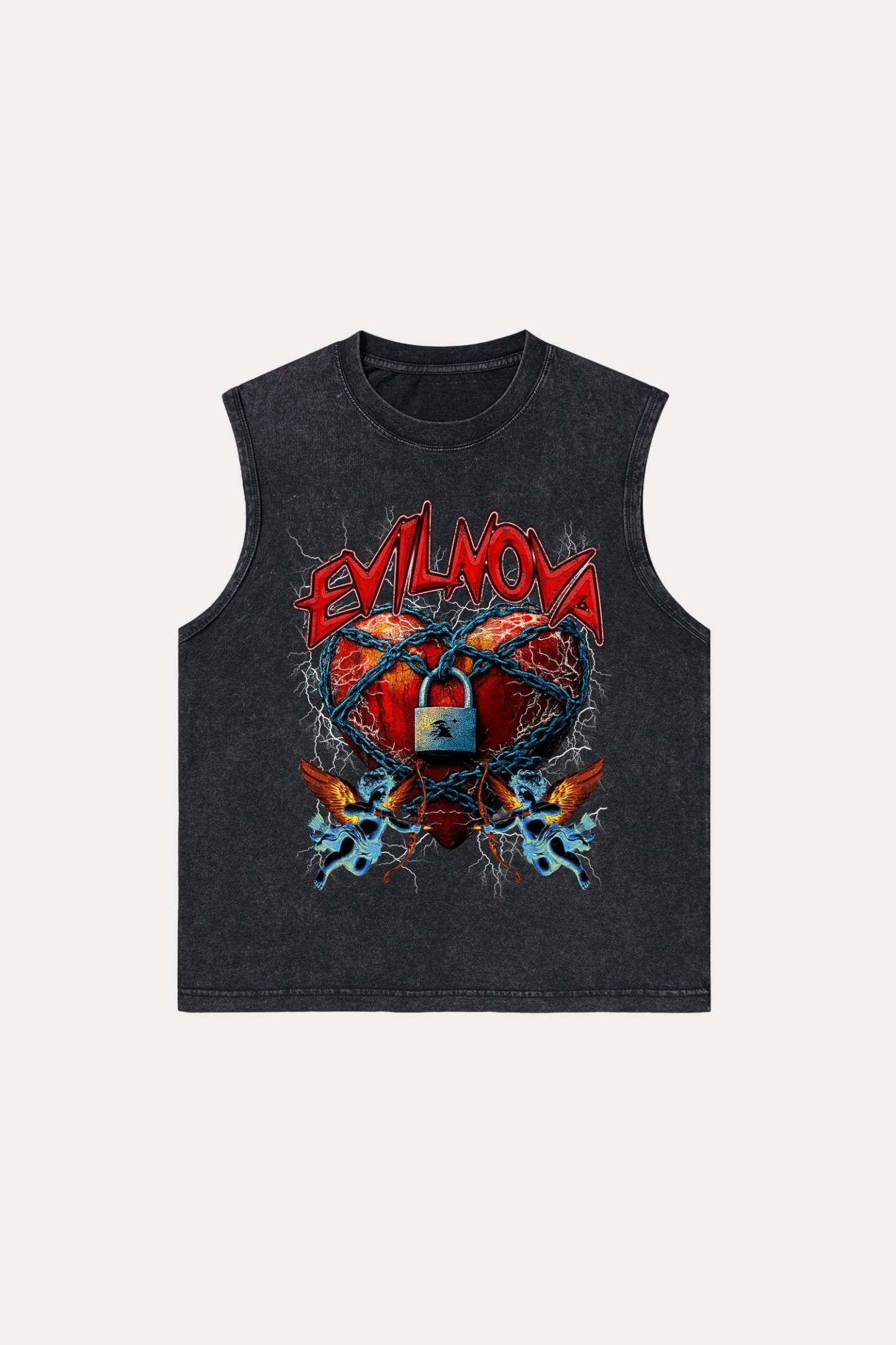 Evilnova Lock Washed Tank Top-Evilnova
