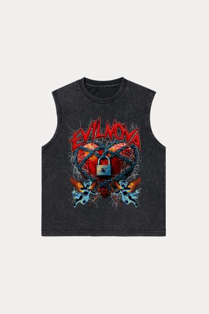 Evilnova Lock Washed Tank Top-Evilnova