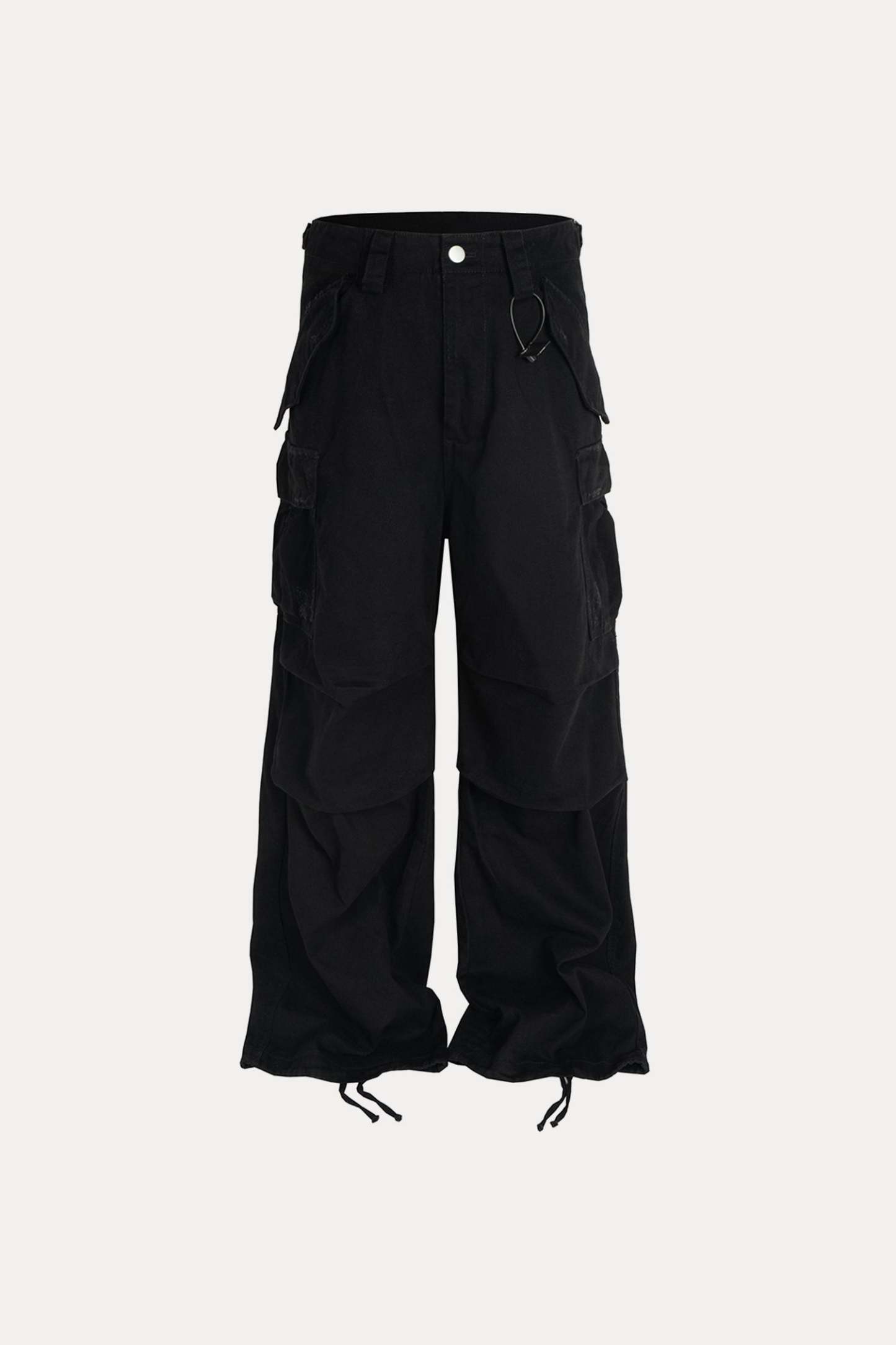 Evilnova Black Multi-Pocket Baggy Cargo Pants-Evilnova