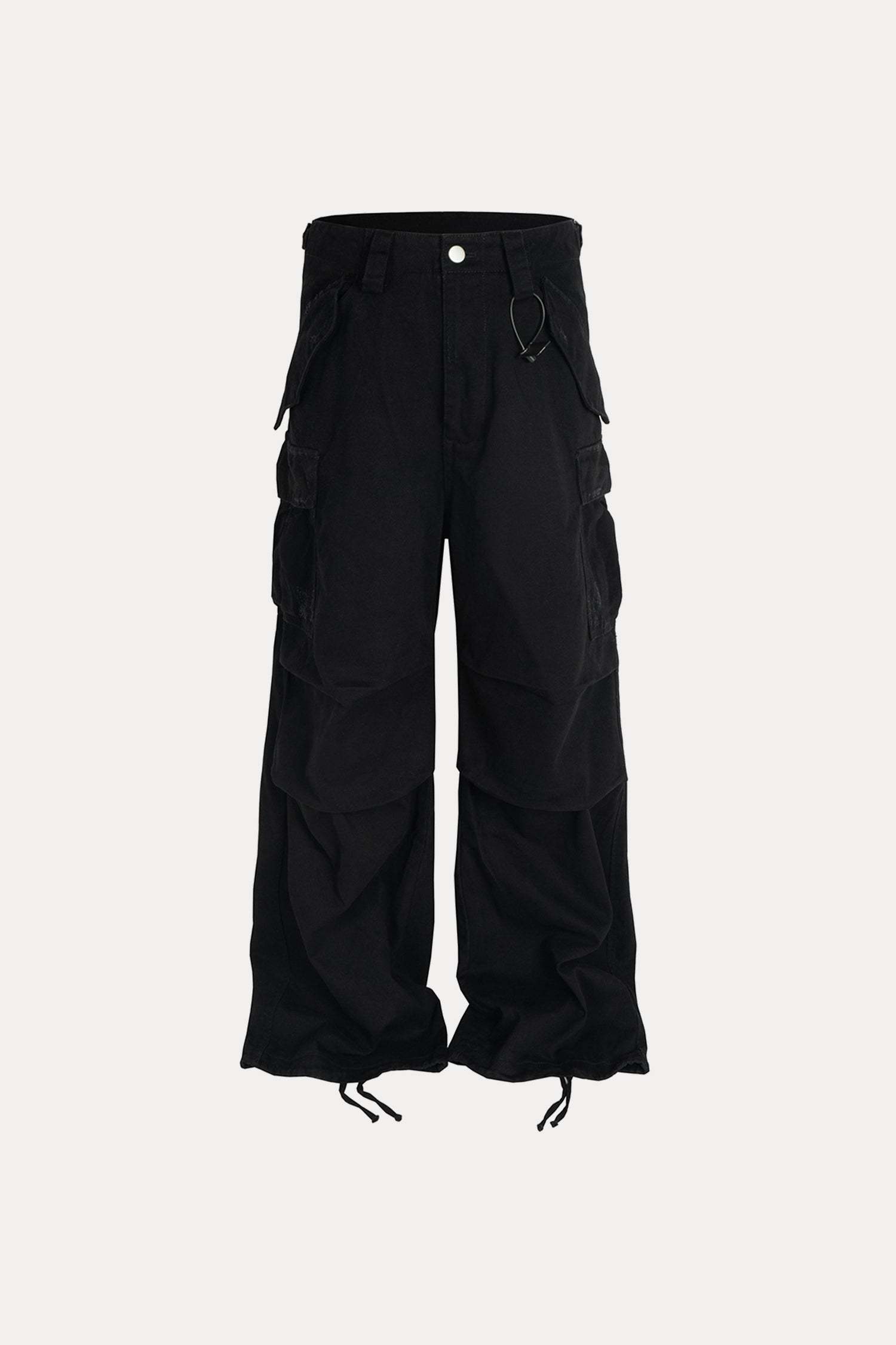 Evilnova Black Multi-Pocket Baggy Cargo Pants-Evilnova