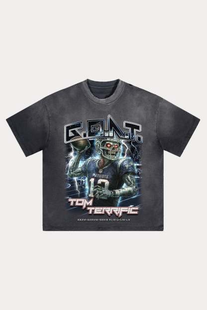 Evilnova Goat Distressed Washed T-Shirt-Evilnova