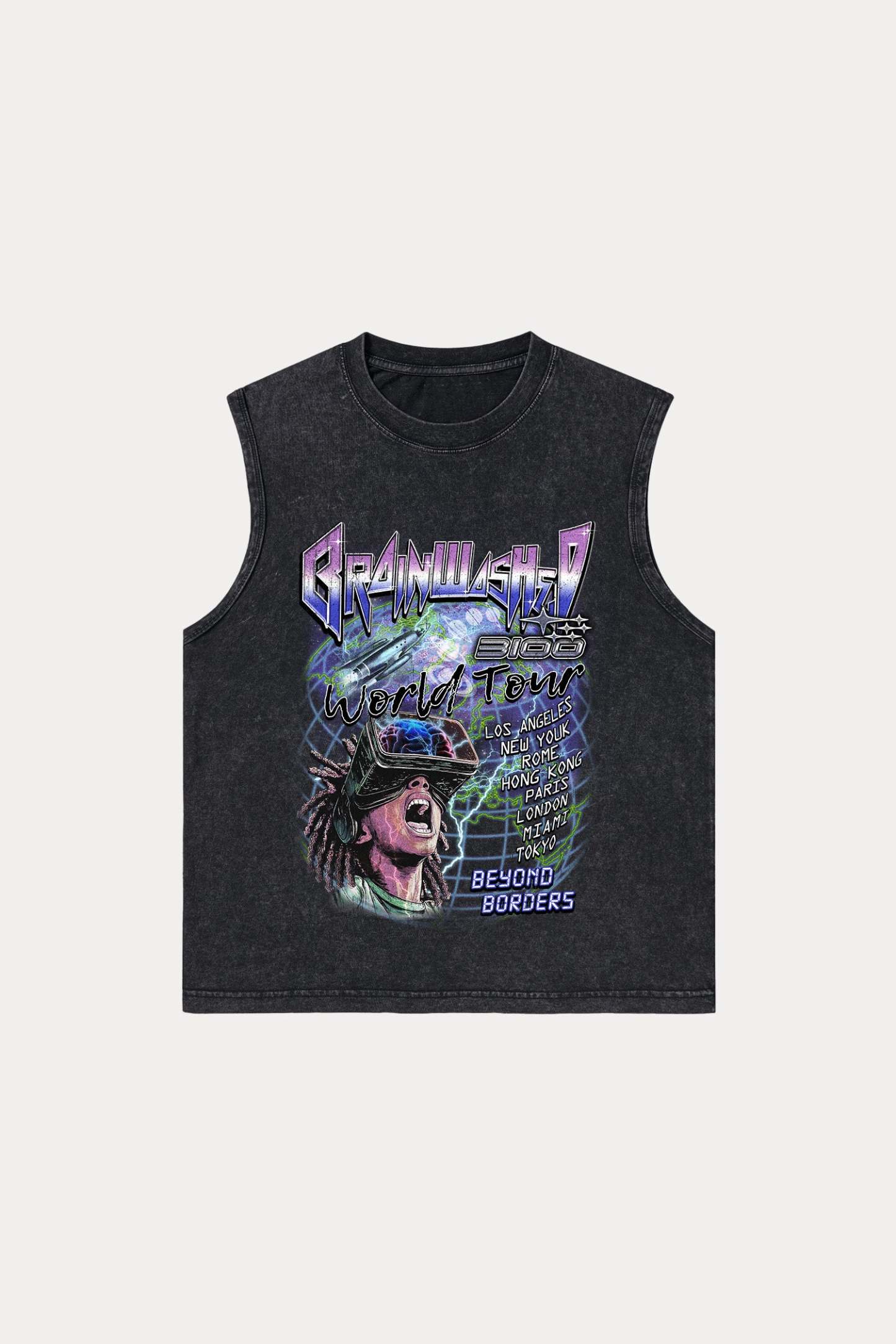 Evilnova Brainwashed Washed Tank Top-Evilnova