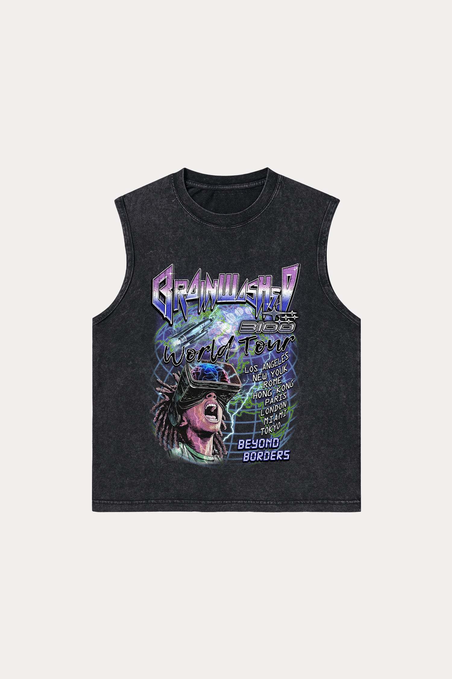 Evilnova Brainwashed Washed Tank Top-Evilnova
