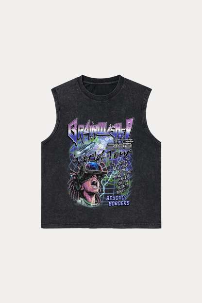Evilnova Brainwashed Washed Tank Top-Evilnova