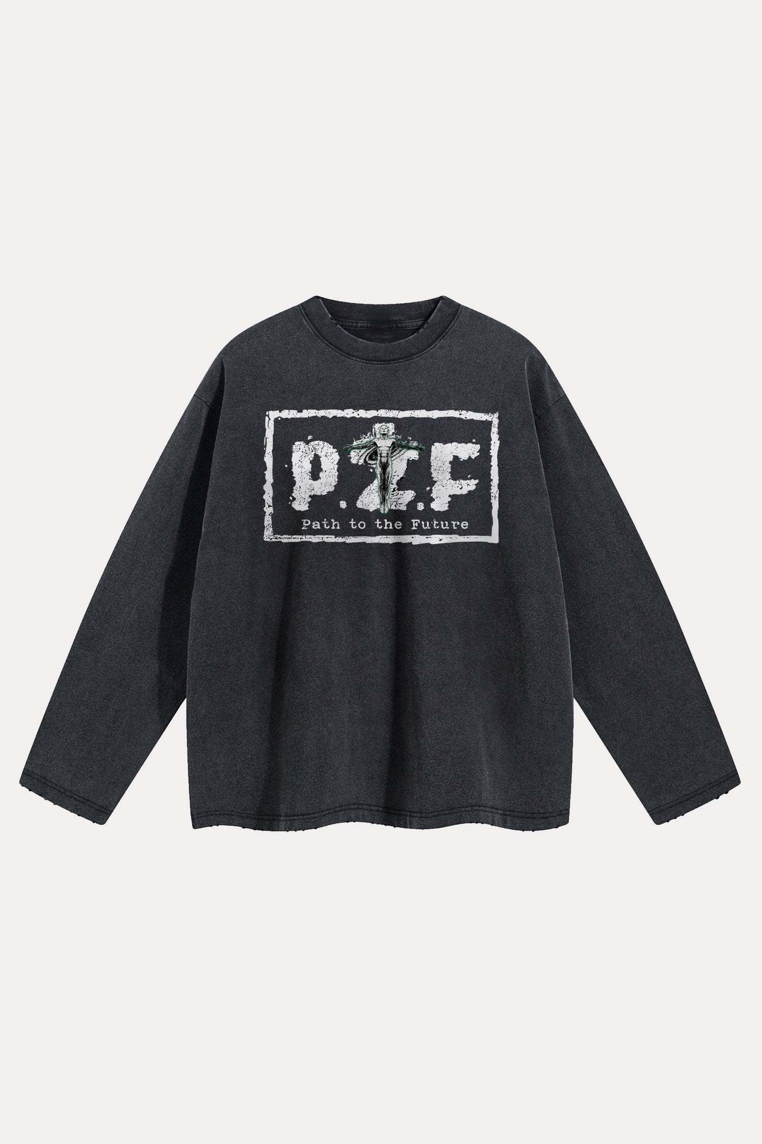 Evilnova P2F Distressed Washed Long Sleeve Tee-Evilnova