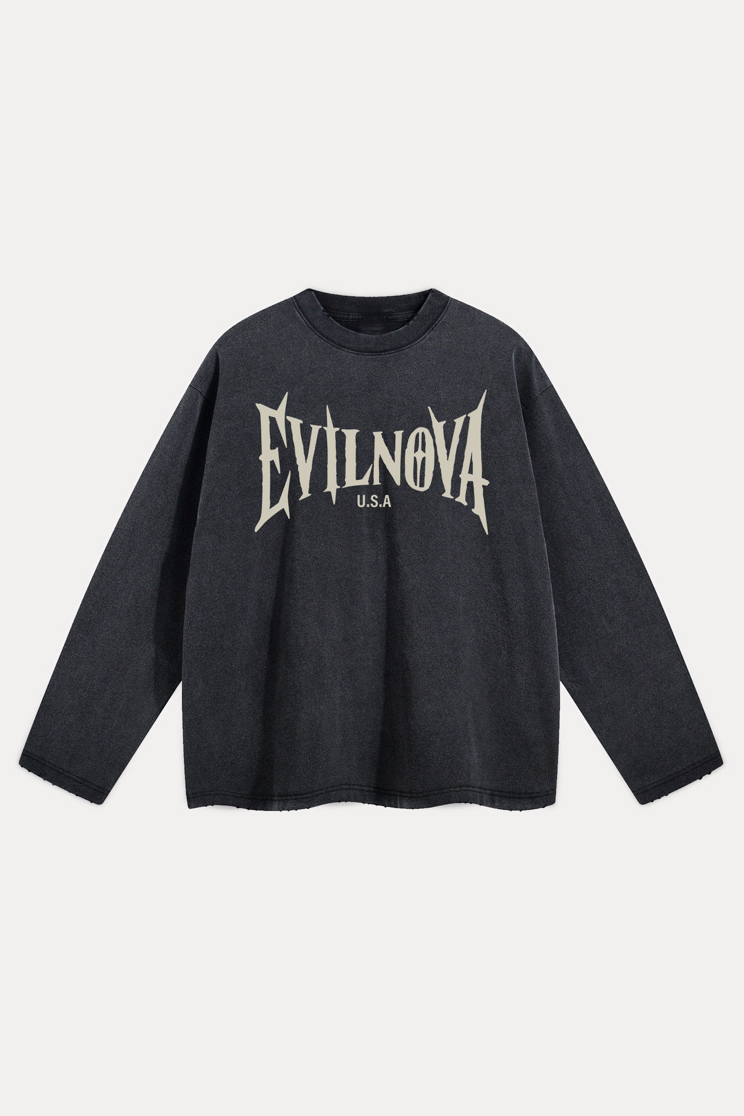Evilnova U.S.A Distressed Washed Long Sleeve Tee-Evilnova