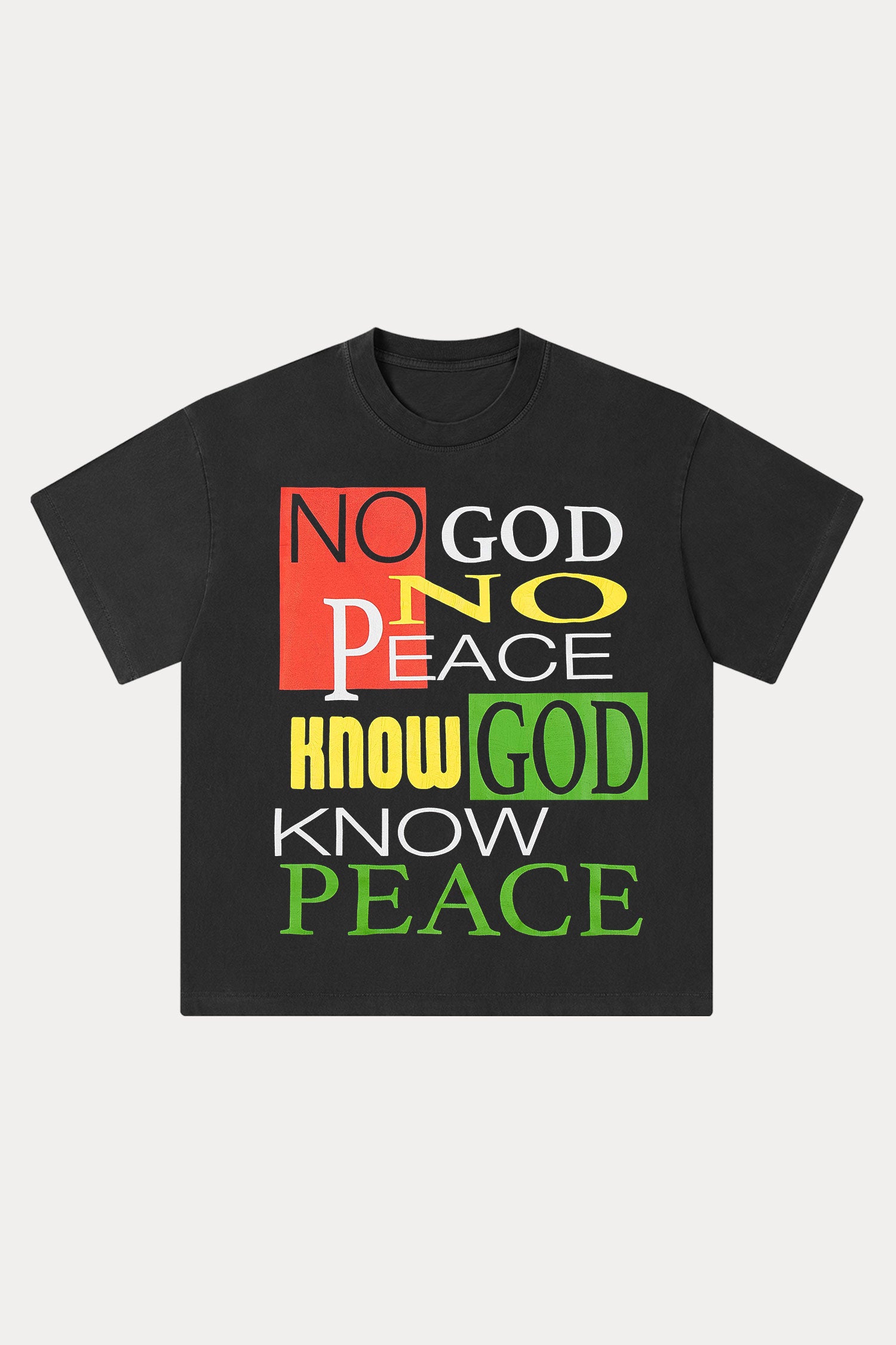 Evilnova God And Peace Washed Streetwear T-Shirt-Evilnova