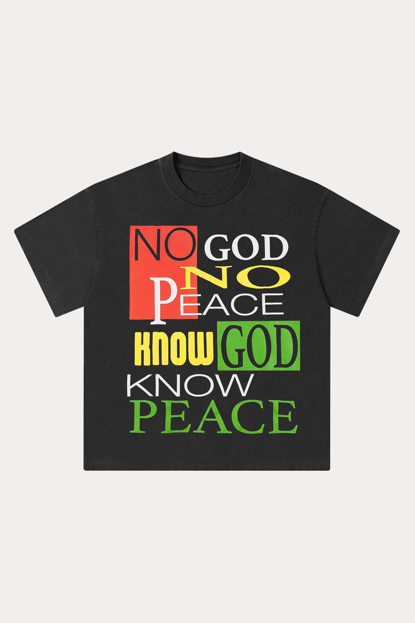 Evilnova God And Peace Washed Streetwear T-Shirt-Evilnova